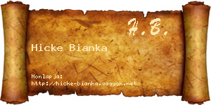 Hicke Bianka névjegykártya
